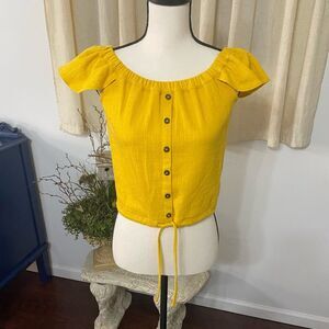 Madewell Marigold Yellow on or off shoulder Top Size XS
